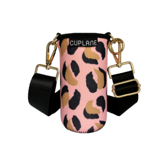 Cuplane Kaffeebecher Tasche zum Umhängen Pink Leo